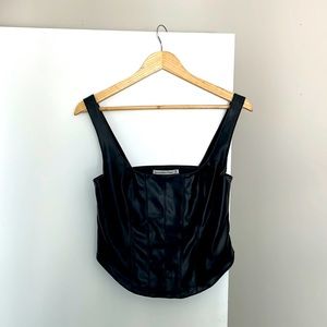 WORN ONCE A&F vegan leather corset top